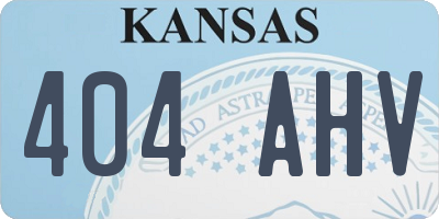 KS license plate 404AHV