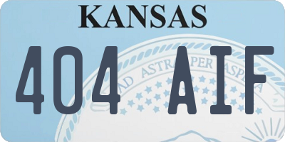 KS license plate 404AIF