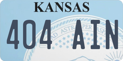 KS license plate 404AIN