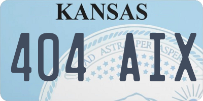 KS license plate 404AIX