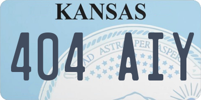 KS license plate 404AIY