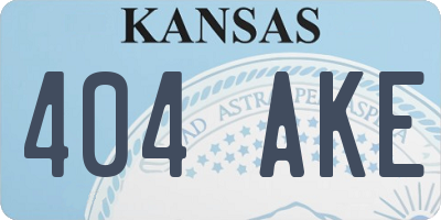 KS license plate 404AKE