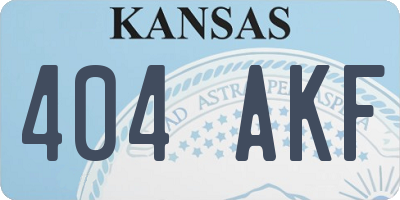 KS license plate 404AKF