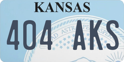 KS license plate 404AKS