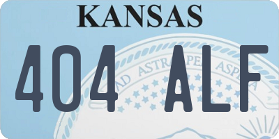 KS license plate 404ALF