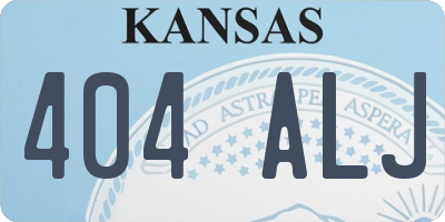 KS license plate 404ALJ