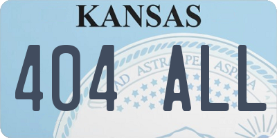 KS license plate 404ALL