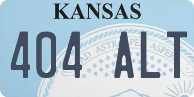 KS license plate 404ALT