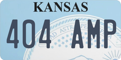 KS license plate 404AMP