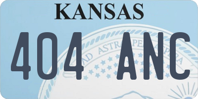 KS license plate 404ANC