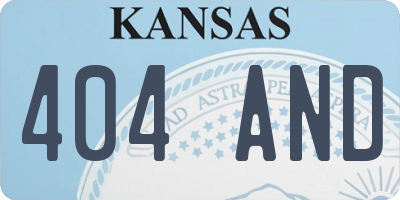 KS license plate 404AND