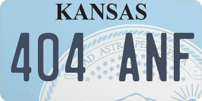 KS license plate 404ANF