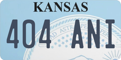 KS license plate 404ANI