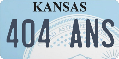 KS license plate 404ANS