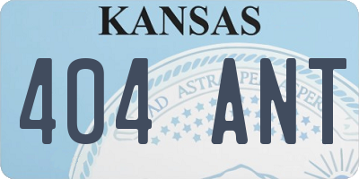 KS license plate 404ANT