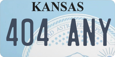 KS license plate 404ANY