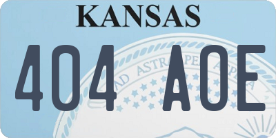 KS license plate 404AOE
