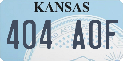 KS license plate 404AOF