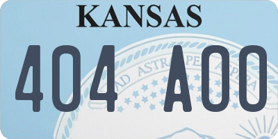 KS license plate 404AOO