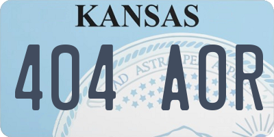 KS license plate 404AOR