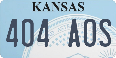 KS license plate 404AOS