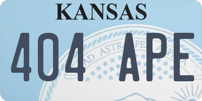 KS license plate 404APE