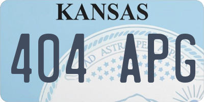 KS license plate 404APG