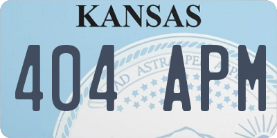 KS license plate 404APM