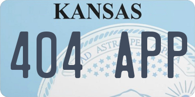 KS license plate 404APP
