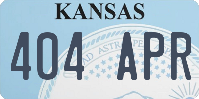 KS license plate 404APR