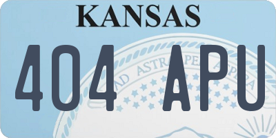 KS license plate 404APU