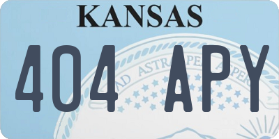 KS license plate 404APY