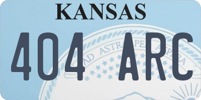 KS license plate 404ARC