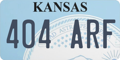 KS license plate 404ARF