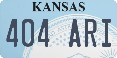 KS license plate 404ARI