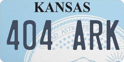 KS license plate 404ARK