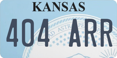 KS license plate 404ARR