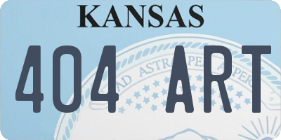 KS license plate 404ART
