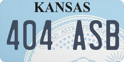KS license plate 404ASB