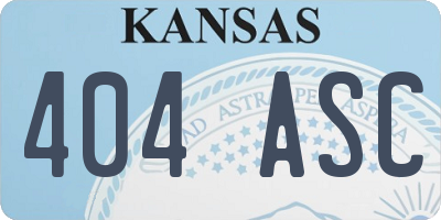 KS license plate 404ASC