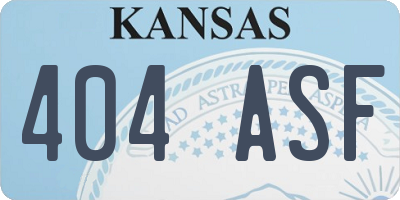 KS license plate 404ASF
