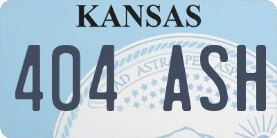 KS license plate 404ASH
