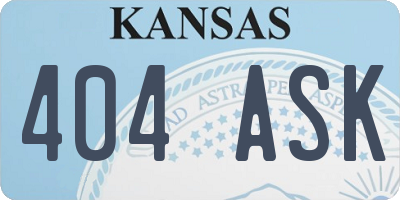 KS license plate 404ASK