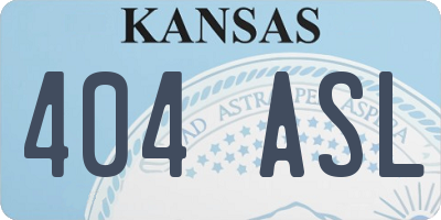 KS license plate 404ASL