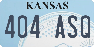 KS license plate 404ASQ