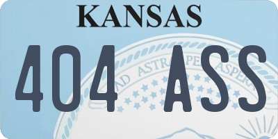 KS license plate 404ASS