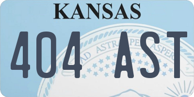 KS license plate 404AST