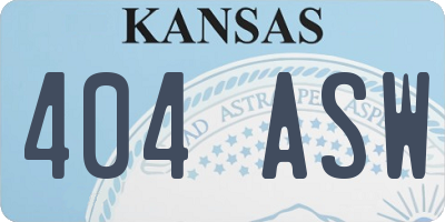 KS license plate 404ASW