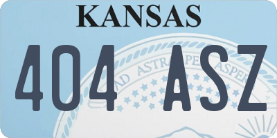 KS license plate 404ASZ