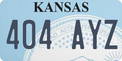 KS license plate 404AYZ